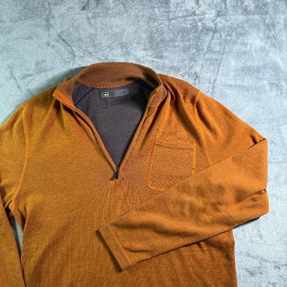 REI Co-op Quarter Zip Pullover Sweater Knit Long Sleeve Casual Top Mens M‎